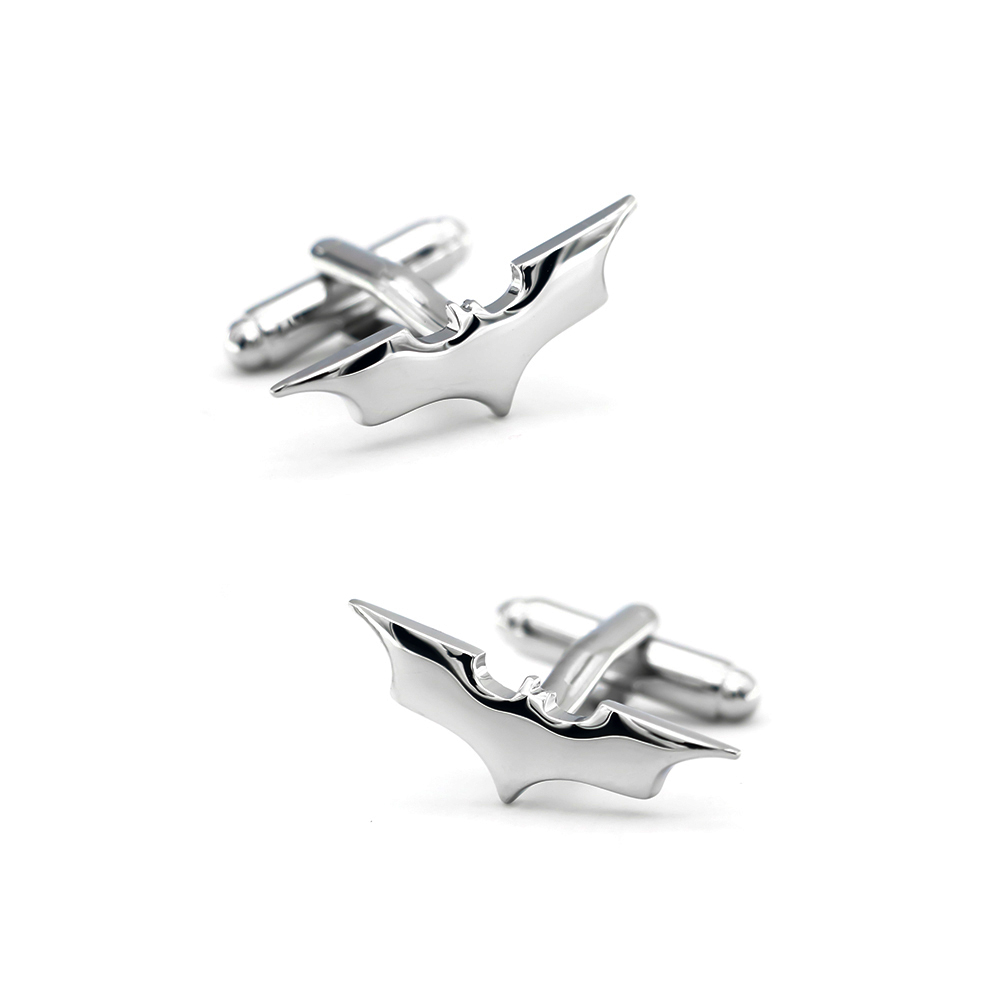 Tie Clip Silver - 남자 박쥐 커프스 단추 빛나는 실버