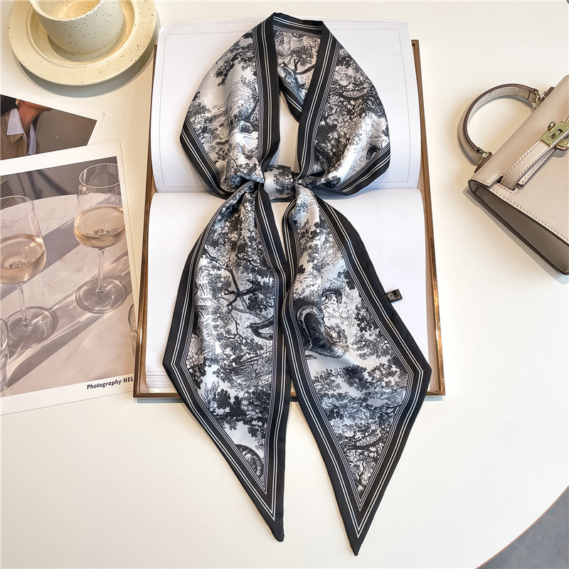 Head Wrap Turban - 럭셔리 롱 네크스카프 스키니 헤어밴드 여성