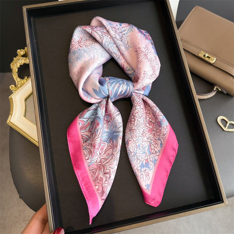 Head Wrap Turban - 여성용 고급 디자인 프린트 스카프, 실크