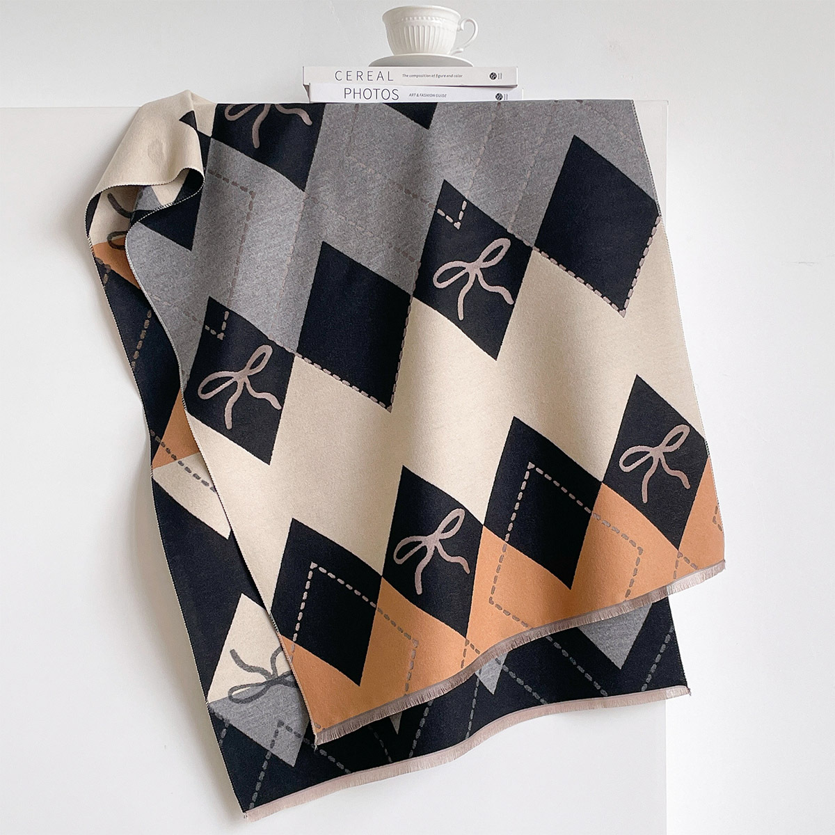 여성용 인조 캐시미어 스카프 프린지 두꺼운 따뜻한 숄  - Pashmina Wrap Large 리뷰 및 가격