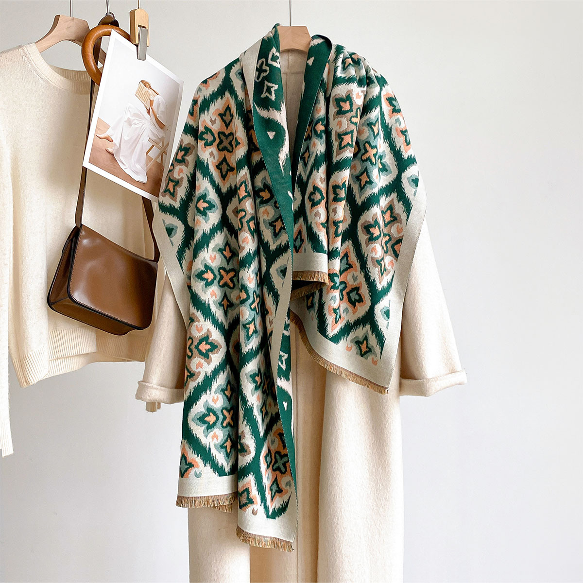 여성용 리버시블 인조 캐시미어 스카프 겨울용 두꺼운 따 - Woven Scarf Blanket 리뷰 및 가격
