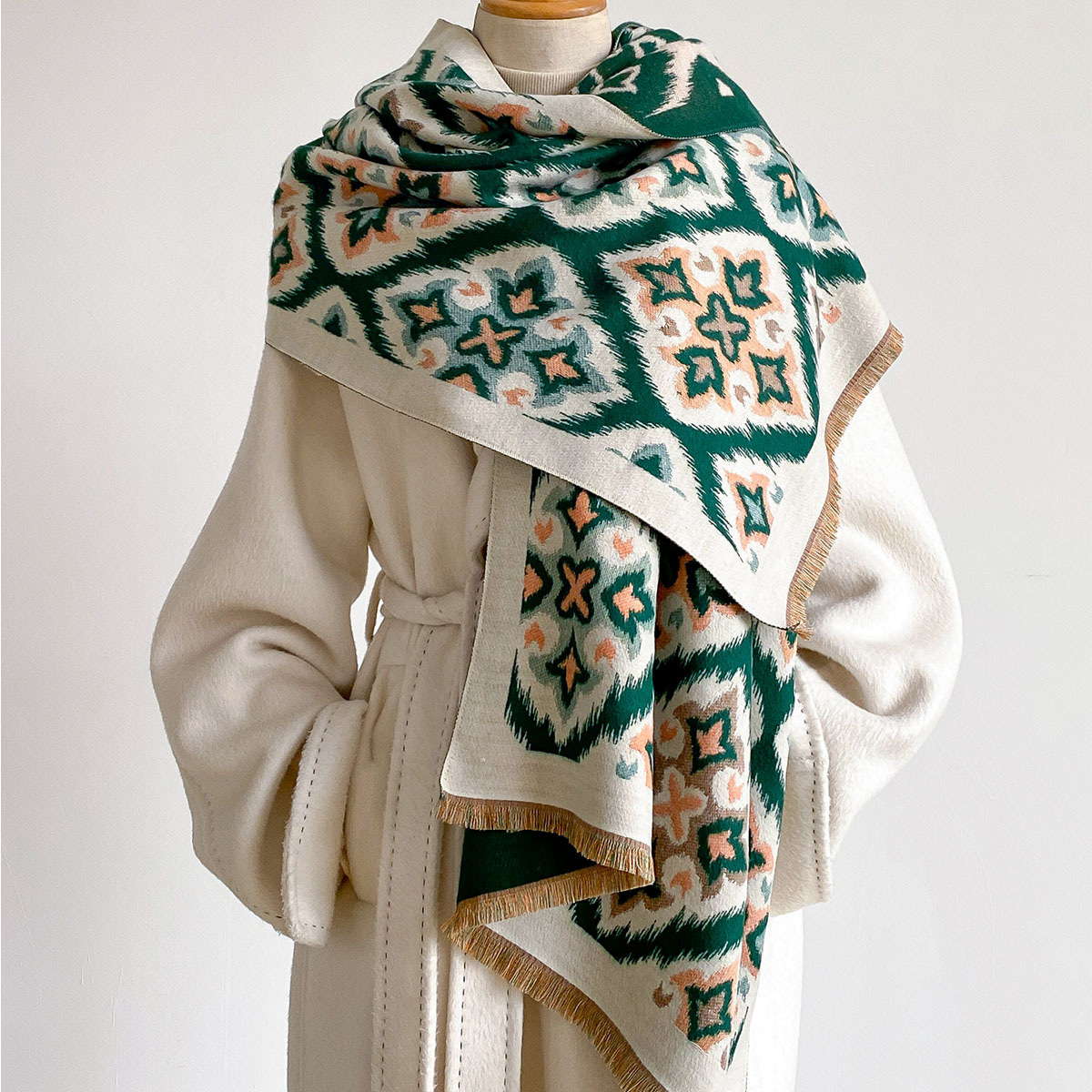 여성용 리버시블 인조 캐시미어 스카프 겨울용 두꺼운 따 - Woven Scarf Blanket 리뷰 및 가격