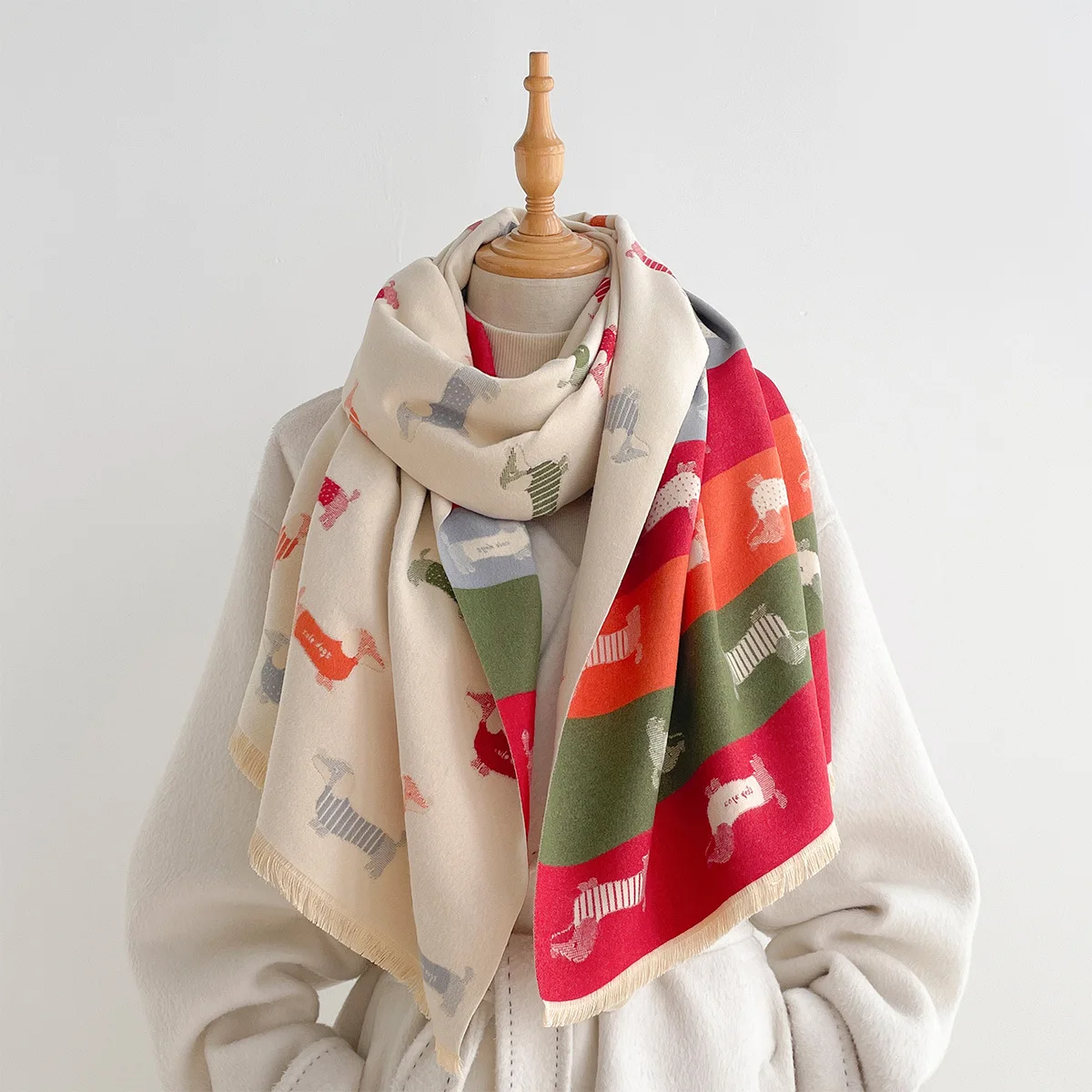 인조 캐시미어 소재의 여성용 술 장식 두꺼운 따뜻한 숄 - Pashmina Wrap Large 리뷰 및 가격