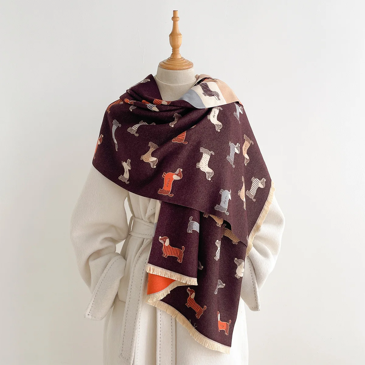 인조 캐시미어 소재의 여성용 술 장식 두꺼운 따뜻한 숄 - Pashmina Wrap Large 리뷰 및 가격