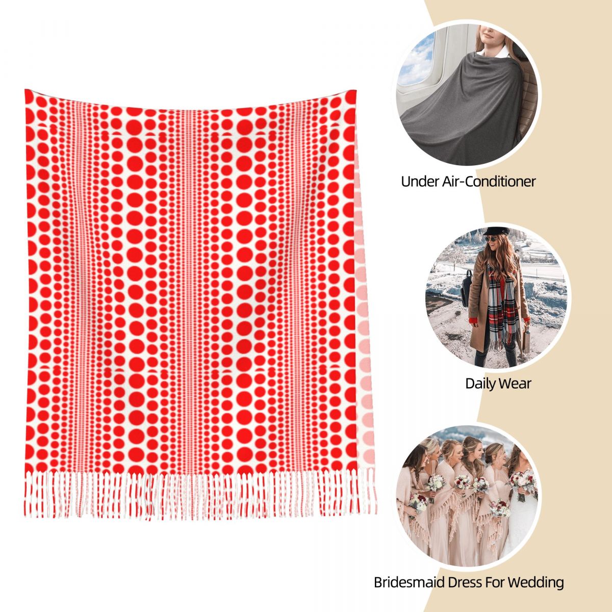 여성용 빨간색 무한대 무늬의 도트 스카프, 따뜻한 겨울 - Infinity Scarf Knit 리뷰 및 가격