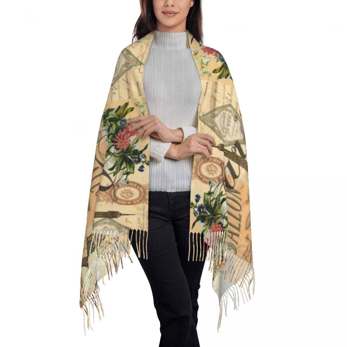 여성용 겨울용 대형 롱 스카프 빈티지 프랑스 파리 런던 - Pashmina Wrap Large 리뷰 및 가격