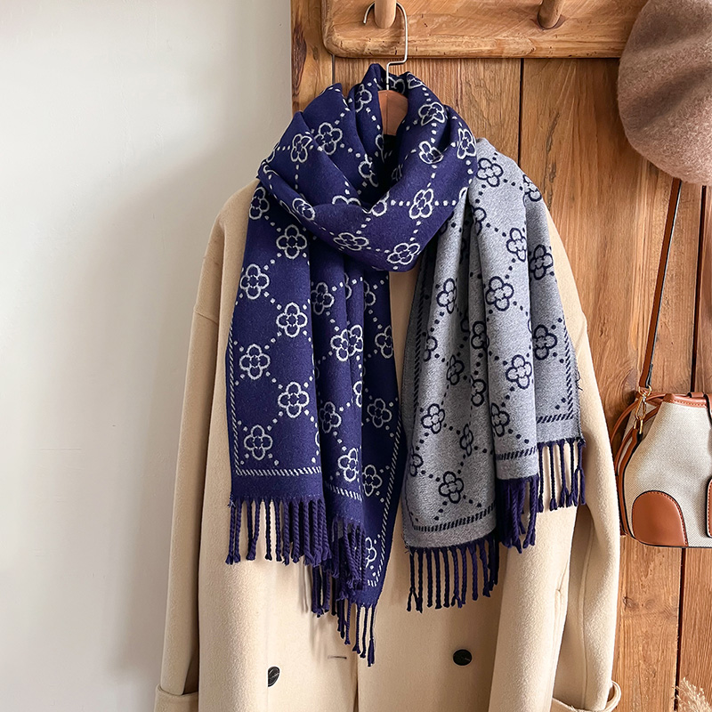 브랜드 자카드 디자인 겨울 양면 스카프 캐시미어 부드럽 - Woven Scarf Blanket 리뷰 및 가격