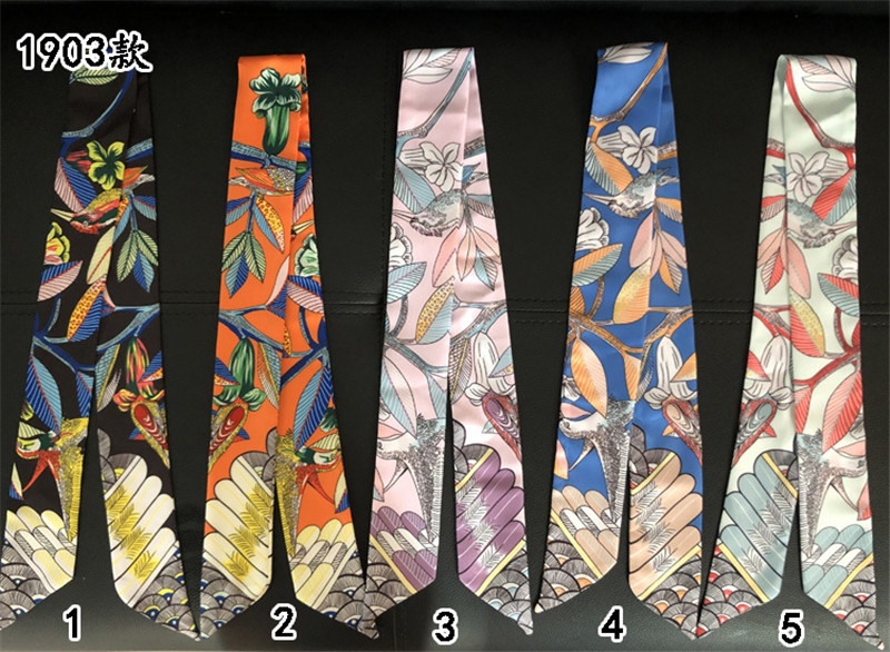 허밍버드 프린트 스키니 실크 스카프 가방, 여성용 리본 - Silk Neck Scarf 리뷰 및 가격